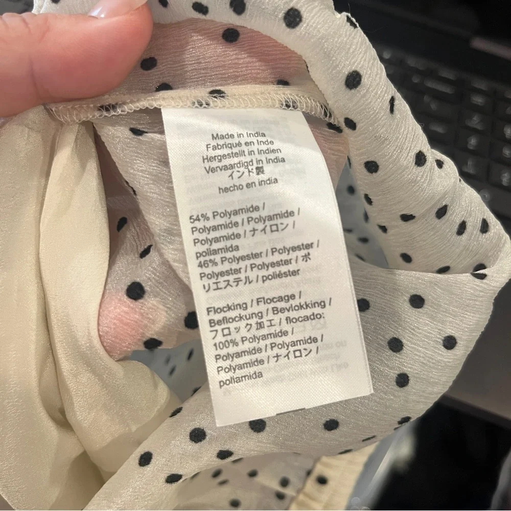 J.Crew New Gwen knee-length layered slip skirt in dot crinkle chiffon size 2X